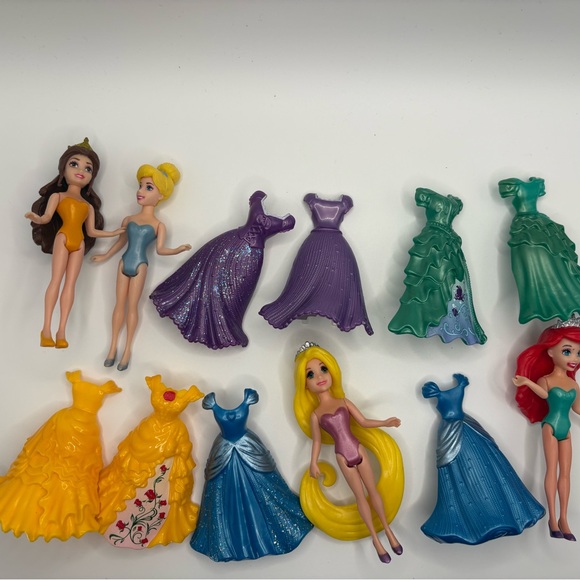 Polly Pocket Disney Princess Dolls Clip-On Dresses Lot (2009) Vintage - Picture 5 of 6